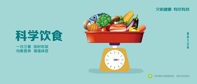 健康文明有你有我,科學飲食、一日三餐、按時吃飯、均衡營養(yǎng)、增強體質圍擋公益廣告,建筑工地圍擋廣告圖