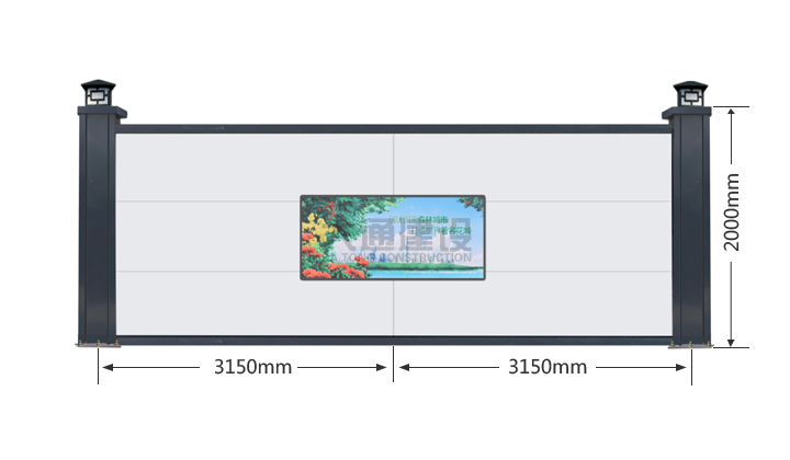 2米高A類鋼結構烤漆圍擋-深圳圍擋半龍骨A款